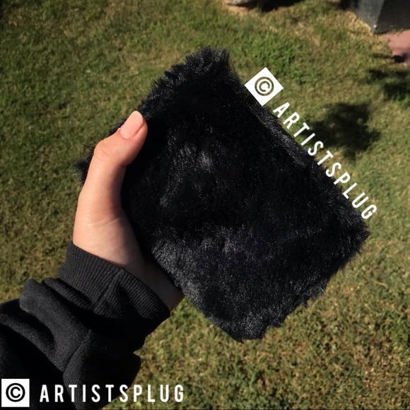 Handbags - BLACK FAUX FUR MINI WALLET